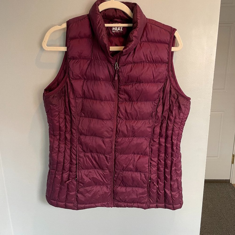 32 Degrees Plum Puffer Vest Lightweight Packable L